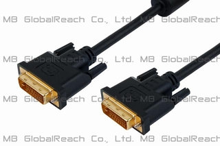 DVI Cable DVI-D 24+1 (Dual Link) to DVI-D 24+1 (Dual Link) w/ 2 Ferrite Cores