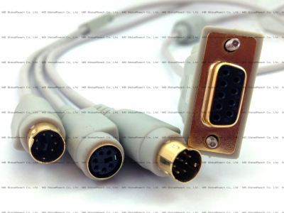 Ronsycs (Scanner) Cable DE-9 Female to Mini-DIN 8 Male and to Mini-DIN 6 Male and Mini-DIN 6 Female w/ Ferrite Core and Y Junction (See photo 3 and 4 respectively)